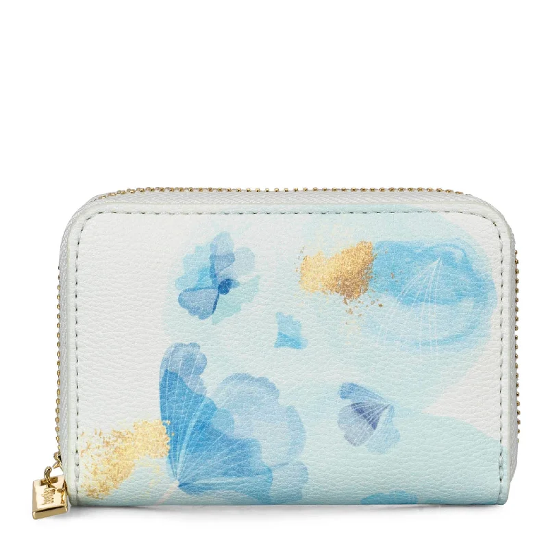 Backpack for festivals-Nora RFID Floral Small Zip-Around Wallet