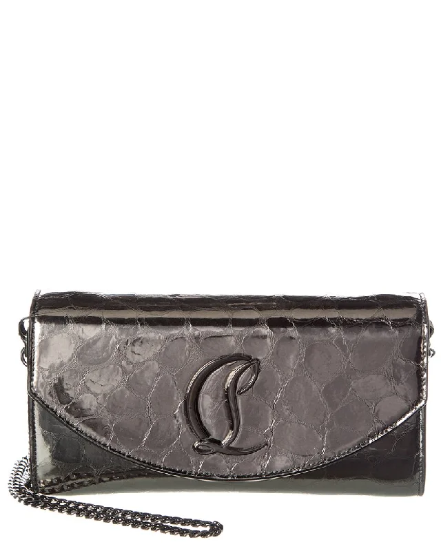 Wallets with luxury designs-Christian Louboutin Loubi54 Alligator-Embossed Leather Wallet On Chain