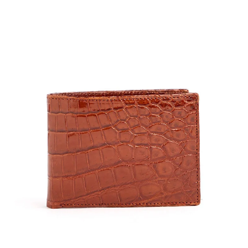 Backpack for long wilderness trips-Wallet - Classic Slim Bi-Fold, Cognac Crocodile