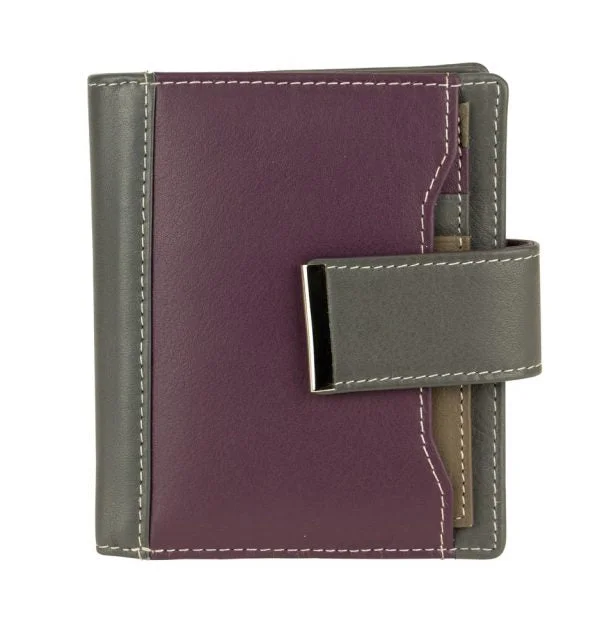 Wallets with holiday slots-Franco Bonini - 21-01 RFID ladies leather wallet - Purple/Multi