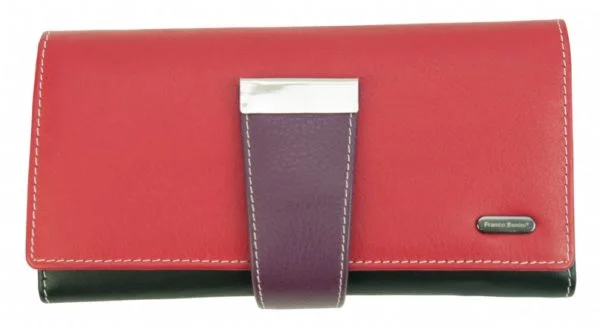 Keychains with sporty tags-Franco Bonini - 4207 Ladies Leather Wallet - Red/Multi