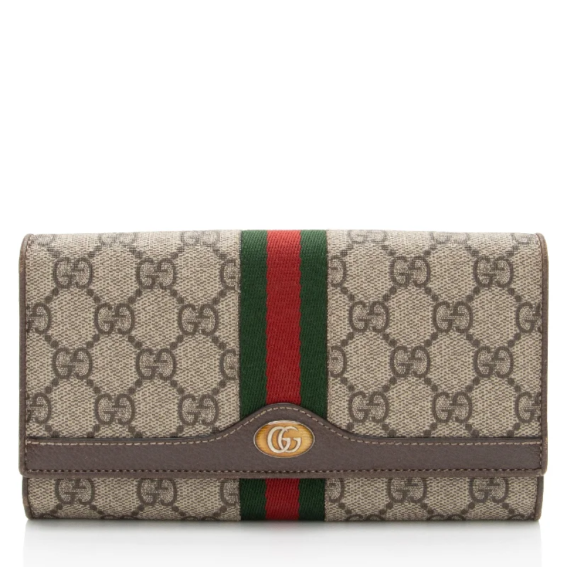 Wallets for business cards-Gucci GG Supreme Ophidia Chain Wallet