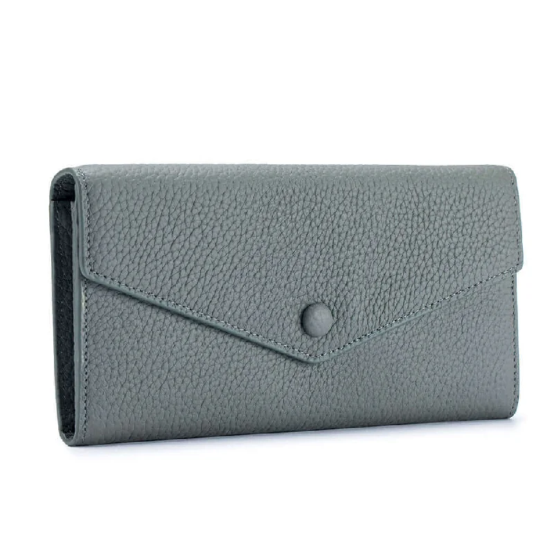 Wallets with chic accents-Women's Leather Bifold Envelope Wallet - Stylish and Spacious