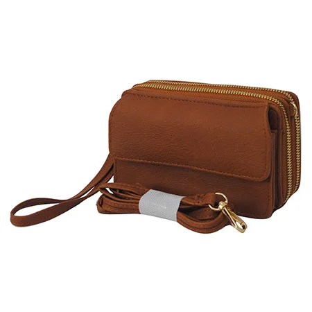 Backpack for high altitudes-Light Brown Faux Leather NGIL All In One Wallet