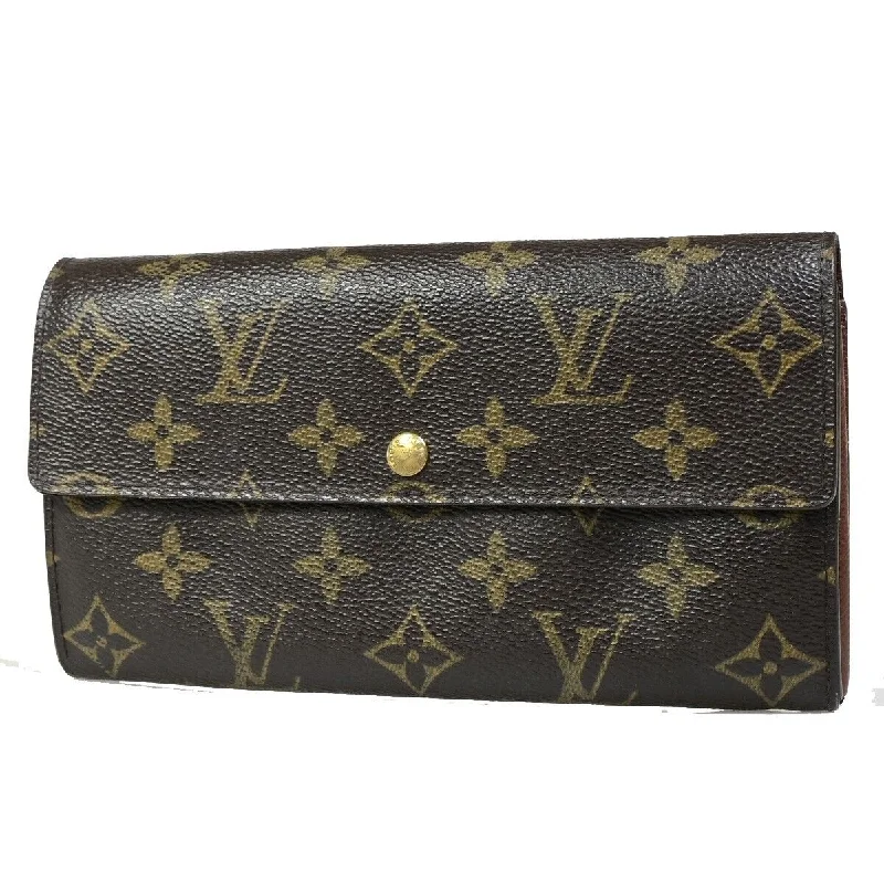 Wallets with tiny pockets-Louis Vuitton Porte-Monnaie Et Porte- Carte  Canvas Wallet  (Pre-Owned)