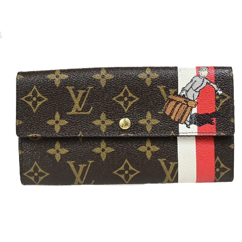 Keychains with floral straps-Louis Vuitton Sarah  Canvas Wallet  (Pre-Owned)