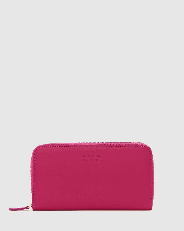 Keychains with bold hooks-Mimi Fucshia - Women Leather Wallet