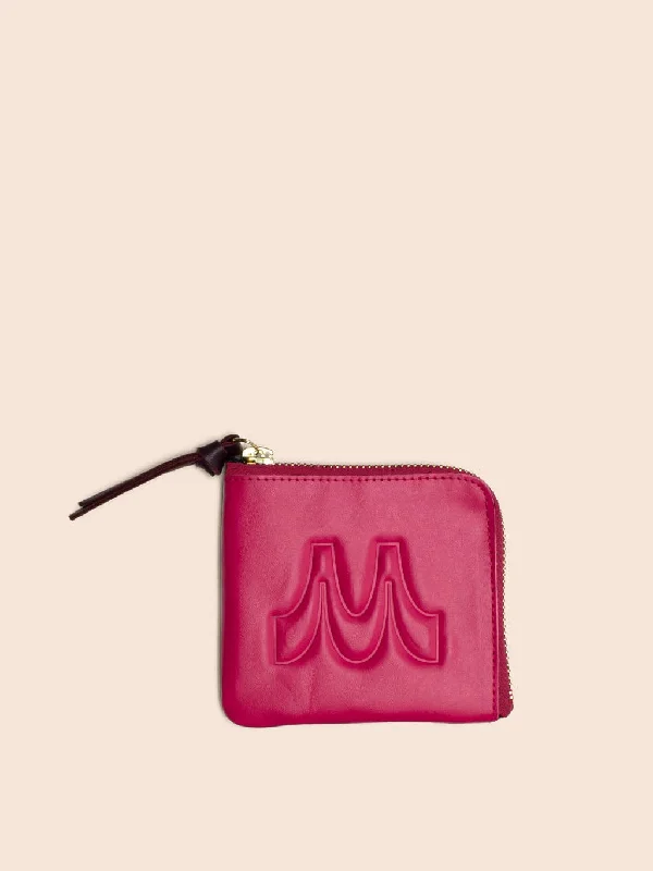 Backpack with side access zippers-Nicola Pink Wallet