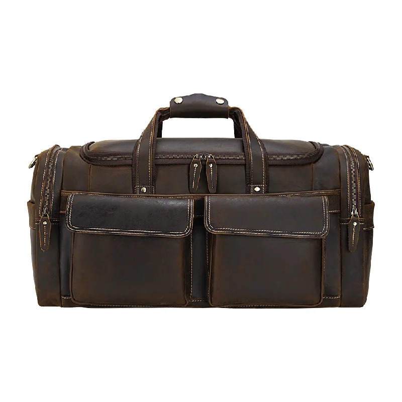 Premium Leather Duffel Bag - Weekender