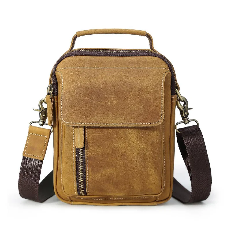 Messenger bag trendy leather-Retro Leather Messenger Bag