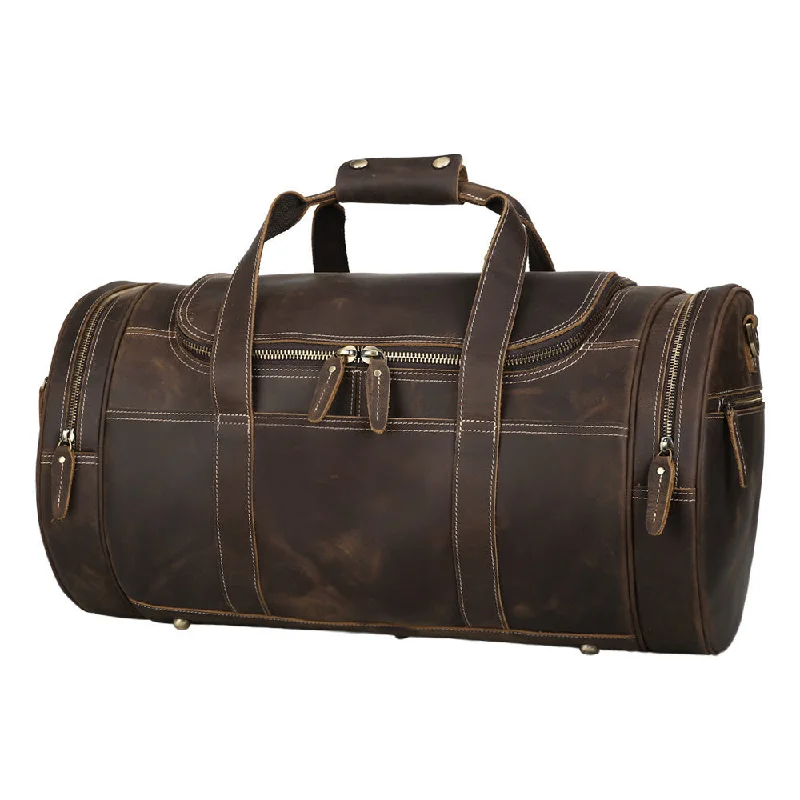 Retro Leather Travel Bag - First Class Leather Duffel