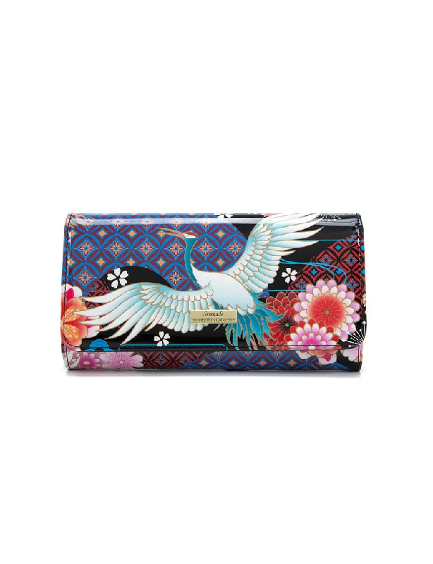 Wallets with city slots-Serenade - Miyuki Cherry blossoms Large RFID wallet - Blossom