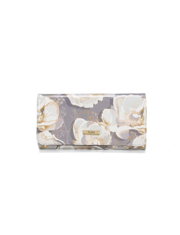 Keychains with bold tags-Serenade - WSN7701 Annalise Large wallet - Floral