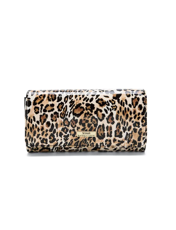 Wallets with card slots-Serenade - WSN8801 Wild Cat Large Wallet - Leopard