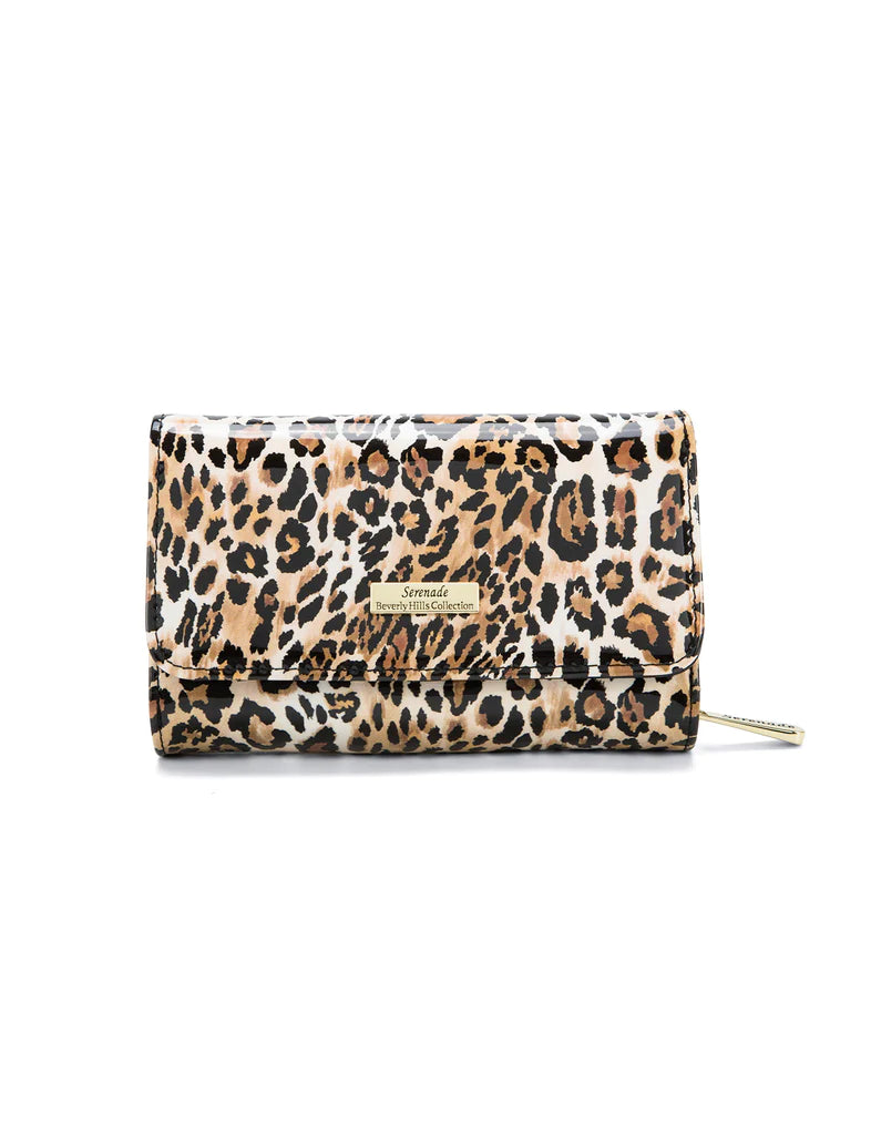 Keychains with stylish clips-Serenade - WSN8802 Wild Cat Medium Wallet - Leopard