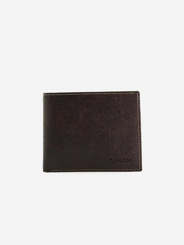 Slim Bifold Vegan Leather Wallet | Dark Brown