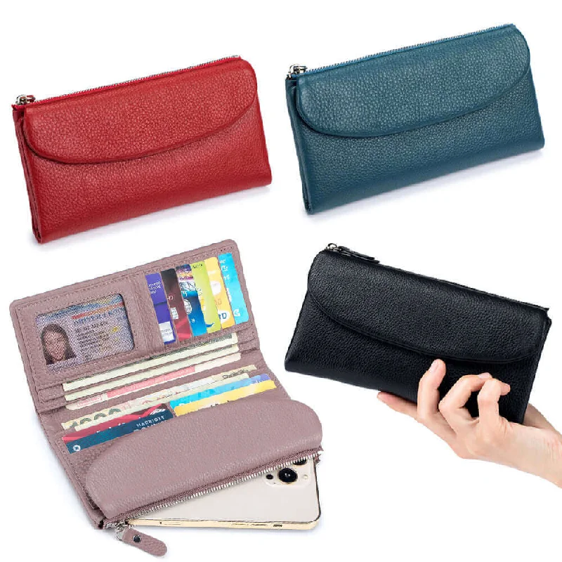 Wallets with soft linings-Elegant Soft Leather Long Wallet | Luxurious and Practical