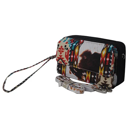 Travel backpack with breathable back-SALE! Tribal Cow print NGIL Canvas All in One Wallet