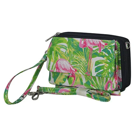 Travel backpack for adventurers-!SALE! Tropical Flamingo NGIL Canvas All in One Wallet