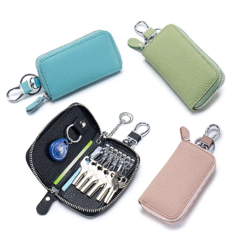 Wallets for festival outfits-Versatile Leather Key Holder Wallet for Men and Women