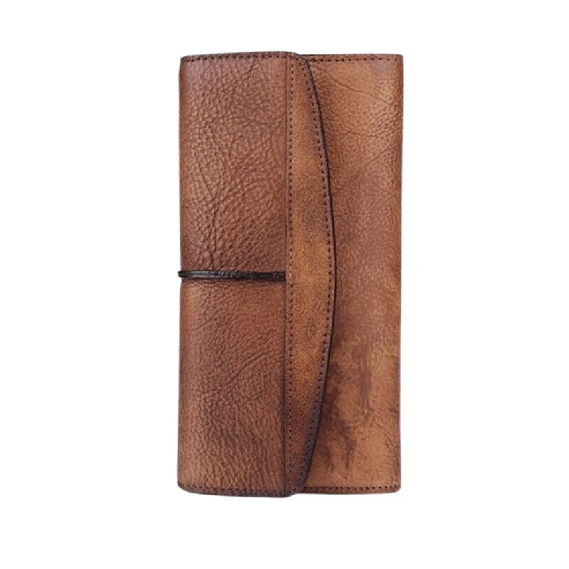 Wallets with tight flaps-Vintage Leather Wallet: Short Slim Unisex Design for Men and Women