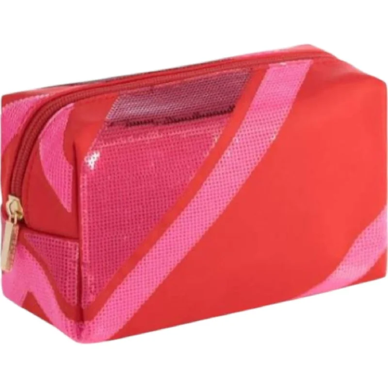 Keychains with custom patterns-Women's Diagonal Cosmetic Pouch In Pink