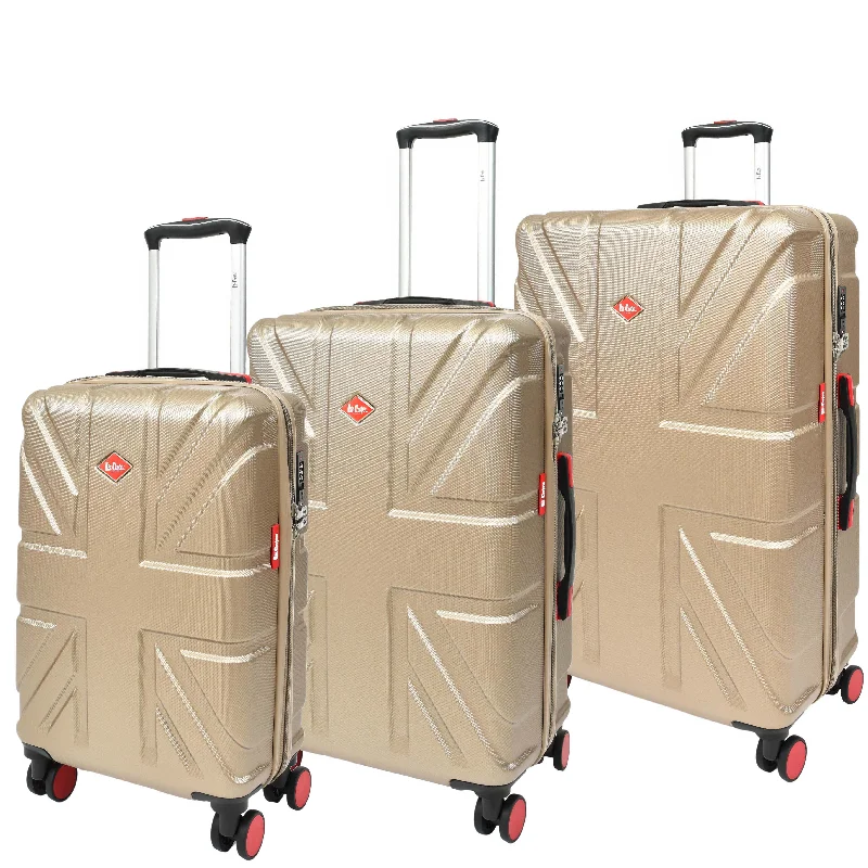 Suitcase for lightweight travel-4 Wheel Spinner TSA Hard Travel Luggage Union Jack Taupe