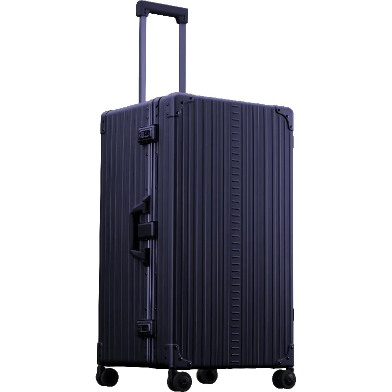 Suitcase with lockable zippers-Aleon 30" International Trunk Aluminum Hardside Checked Luggage Free Shipping