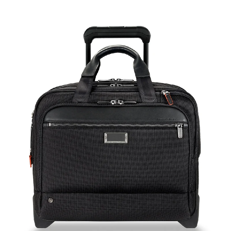 Briefcase with see-through pockets-Briggs & Riley @work Medium 2-Wheel Expandable Briefcase