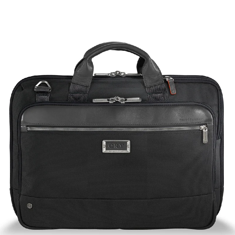 Briefcase with concealed zippers-Briggs & Riley @work Slim Briefcase