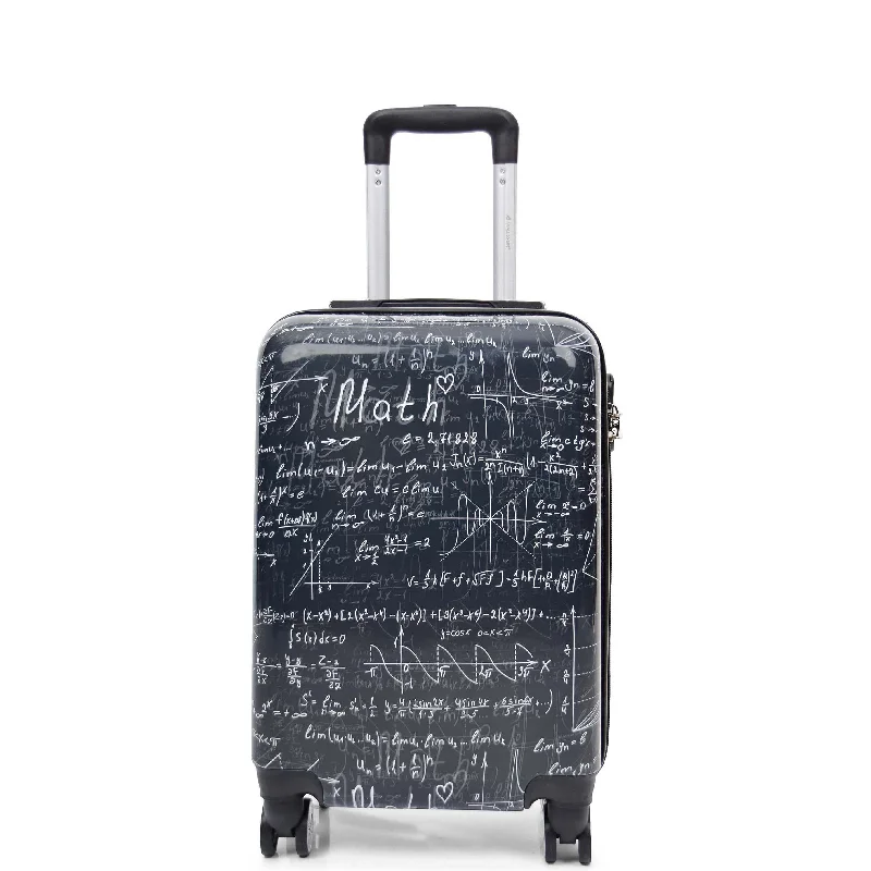 Suitcase for rugged adventures-Cabin Size Four Wheel Suitcase Hard Shell Luggage Maths Print