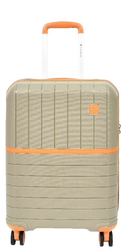 Suitcase for international trips-Cabin Size Wheeled Suitcases Solid Hard Shell PP Luggage Champagne Titania