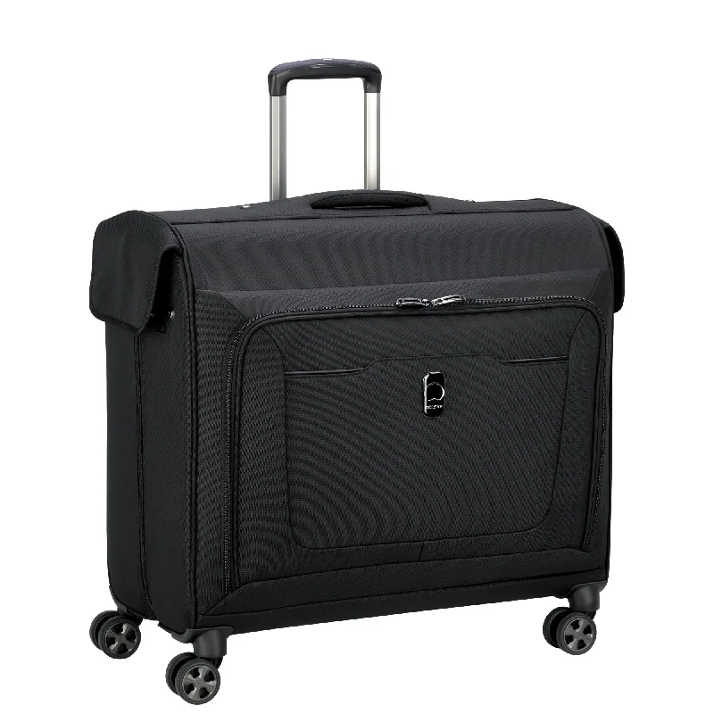 Suitcase with hidden pockets-Delsey Hyperglide Spinner Garment Bag