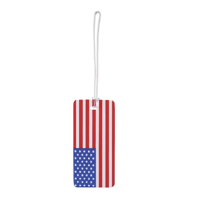 Suitcase with lightweight design-Lewis N. Clark Luggage Tags (American Flag)