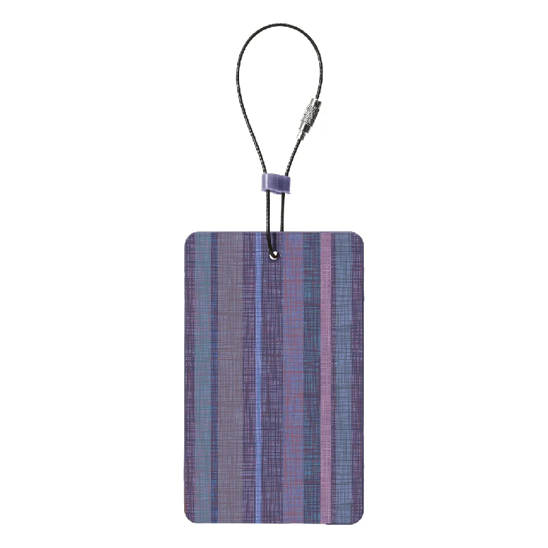 Suitcase with padded interior-Lewis N. Clark Travel Green Luggage Tag (Purple Stripe)