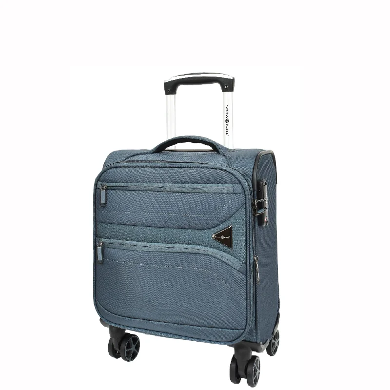 Suitcase with trendy prints-Expandable 8 Wheel Soft Luggage Japan Grey