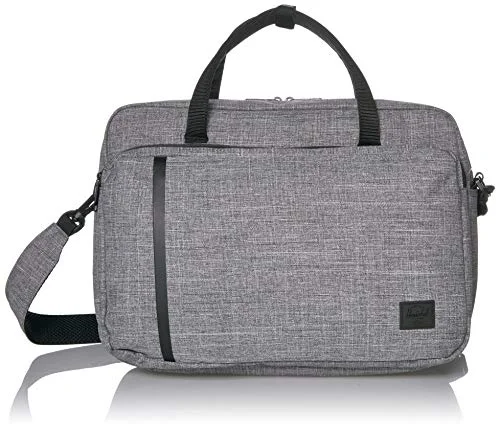 Messenger bag cool leather-Herschel - Gibson Laptop Messenger Bag - Raven CrOSshatch - OS