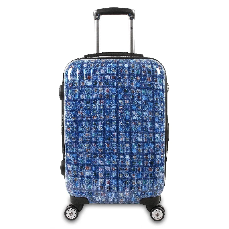 Suitcase with durable zippers-J World New York TITAN 29" Expandable Polycarbonate Luggage Carry on