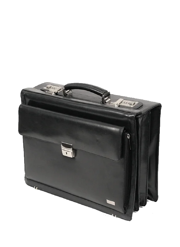 Briefcase with tactical styles-KKDK Large Wide PC Briefcase Leather 