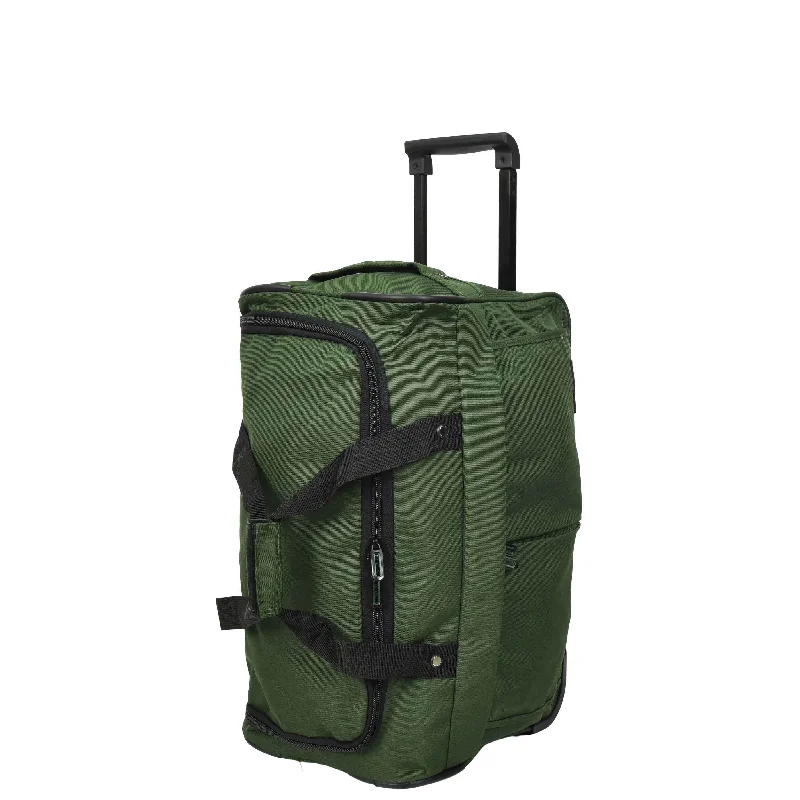 Suitcase for urban adventures-Lightweight Mid Size Holdall with Wheels HL452 Green