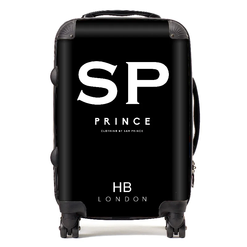 Suitcase for frequent travelers-Personalised Black with Custom Logo Initial Suitcase