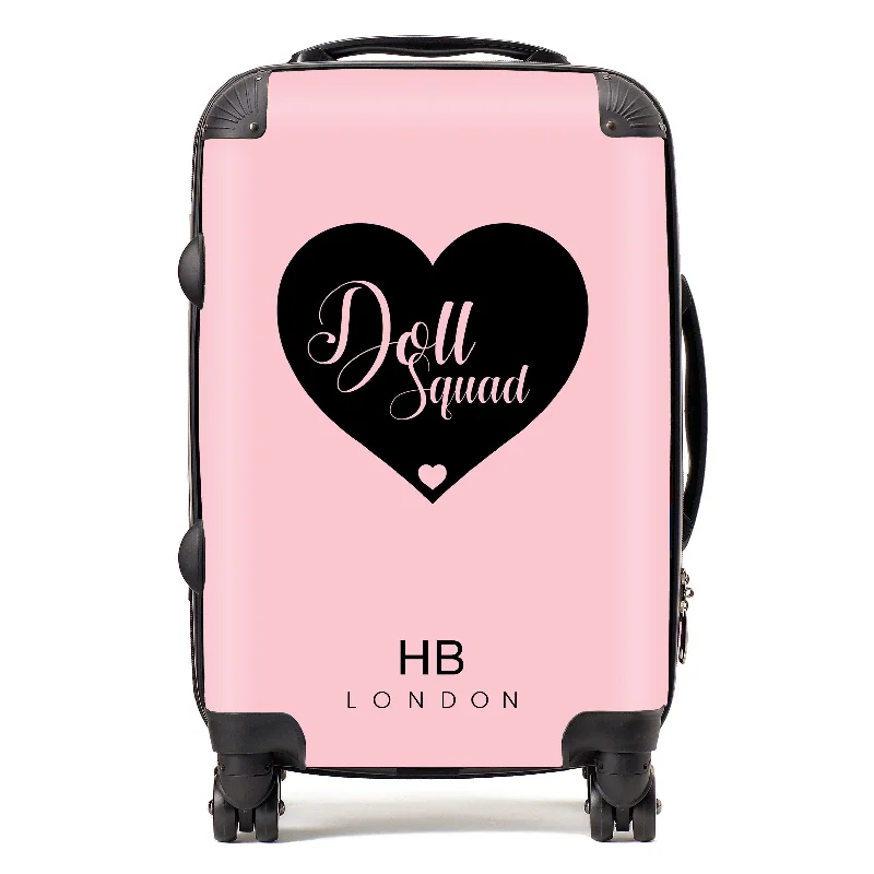 Suitcase with organizer compartments-Personalised Blush with Custom Logo Initial Suitcase