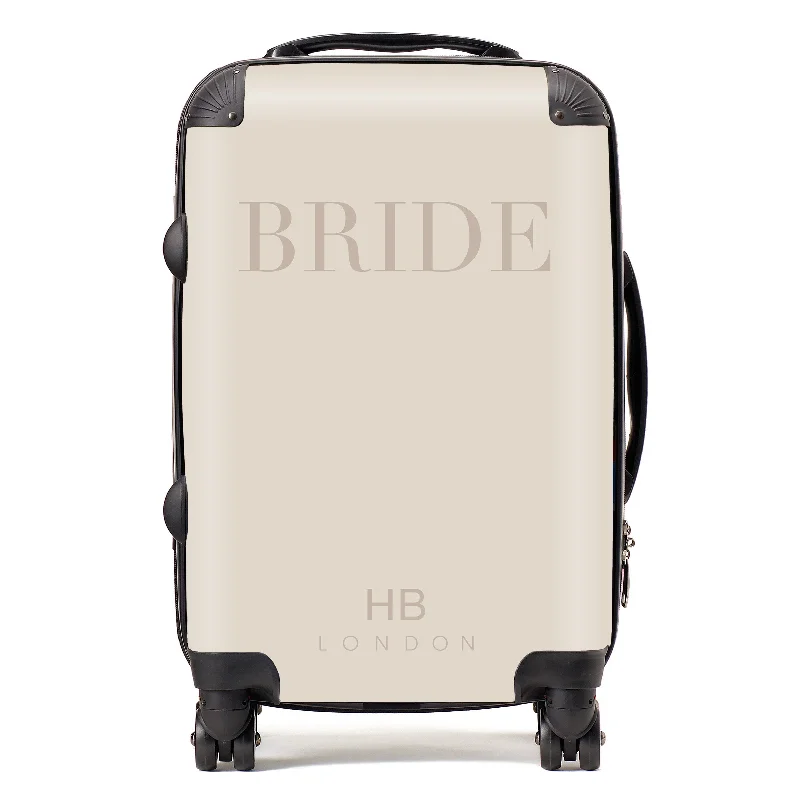 Suitcase with wheels-Personalised Champagne BRIDE Suitcase