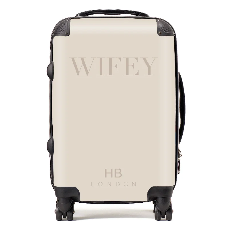 Suitcase for budget travelers-Personalised Champagne WIFEY Suitcase