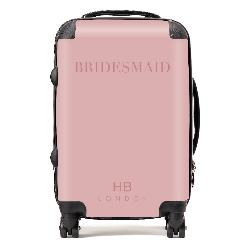 Suitcase for business travel-Personalised Dusky Pink BRIDESMAID Suitcase