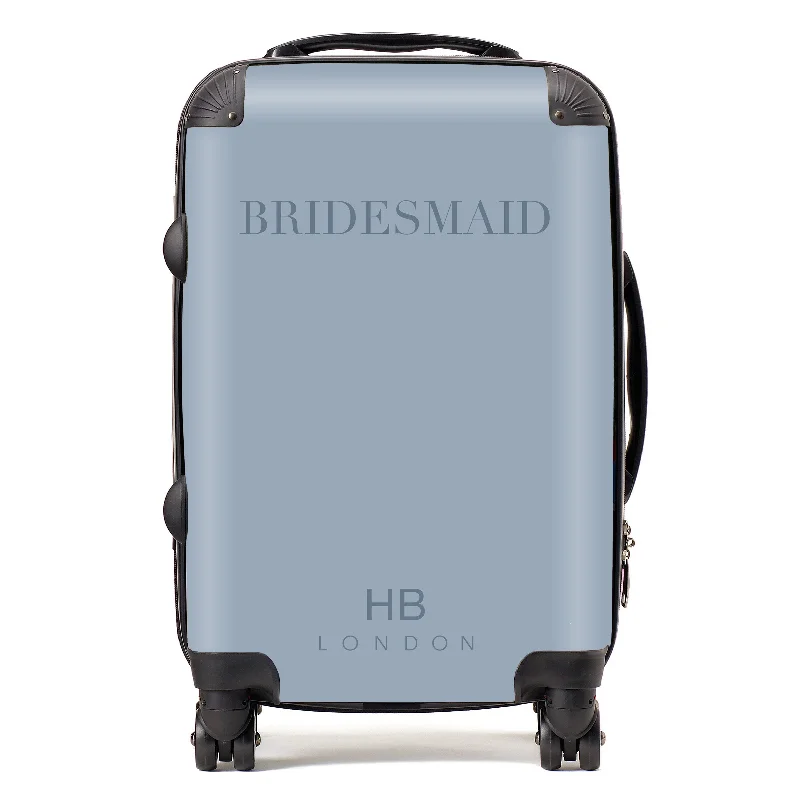 Suitcase for checked luggage-Personalised Dusty Blue BRIDESMAID Suitcase