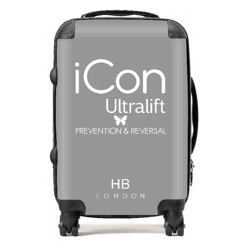 Suitcase with waterproof design-Personalised Grey with Custom Logo Initial Suitcase