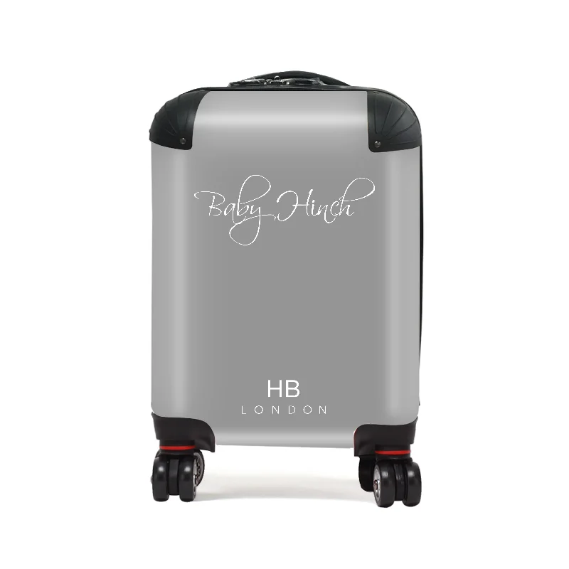 Suitcase for luxury travel-Personalised Grey with Customised White Font Children's Suitcase