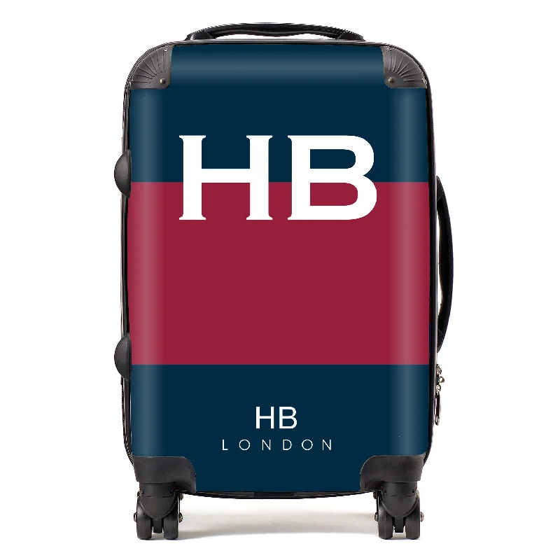 Suitcase with bright colors-Personalised Household Division Colours with White Font Initial Suitcase