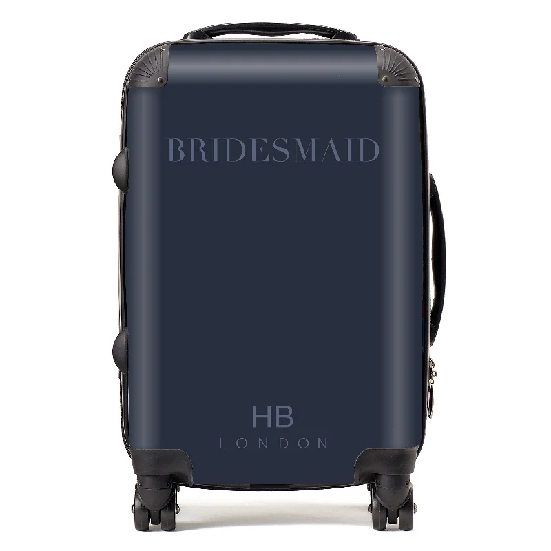 Suitcase with soft shell-Personalised Navy BRIDESMAID Suitcase